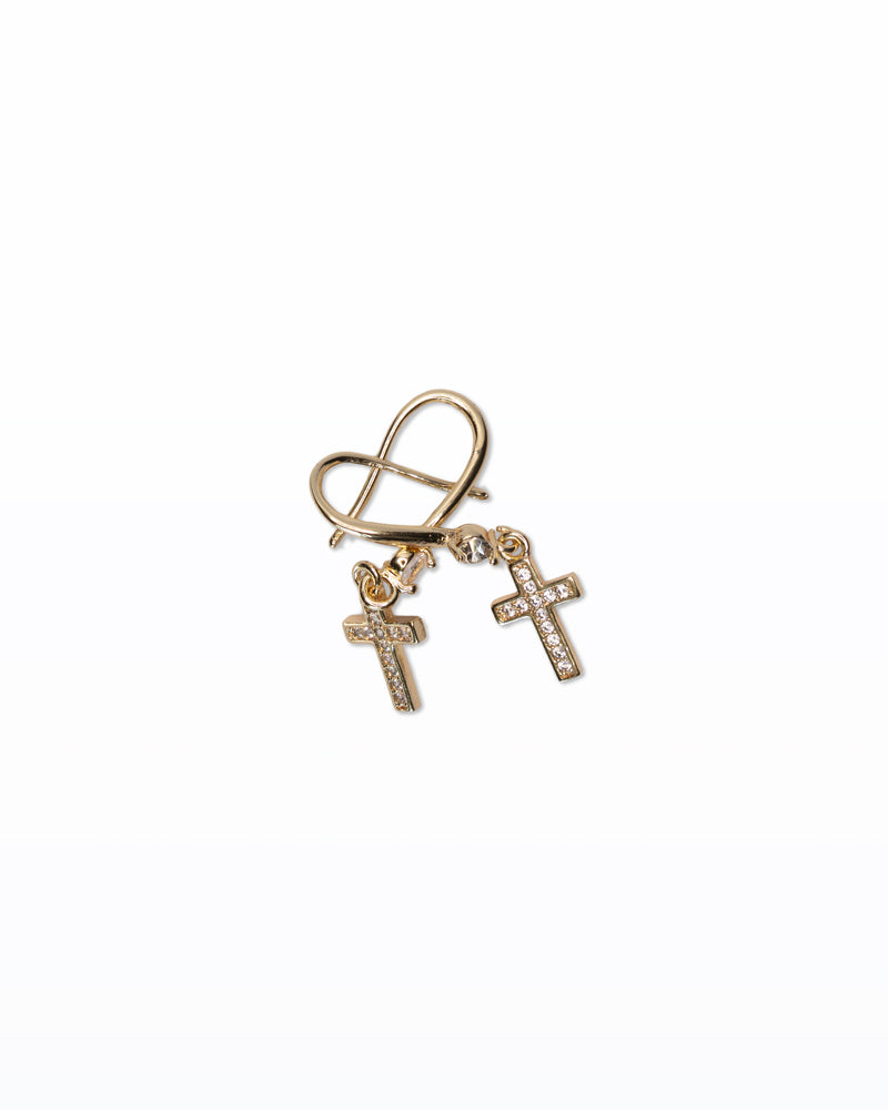 Luce Incisa – Mini orecchini con crocine in cubic zirconia